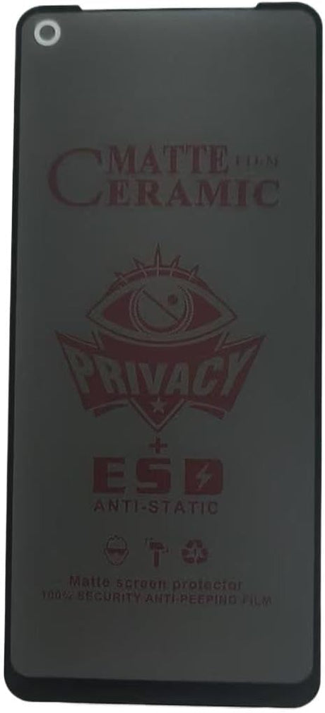 Matte ceramic privacy screen protector for a smartphone.