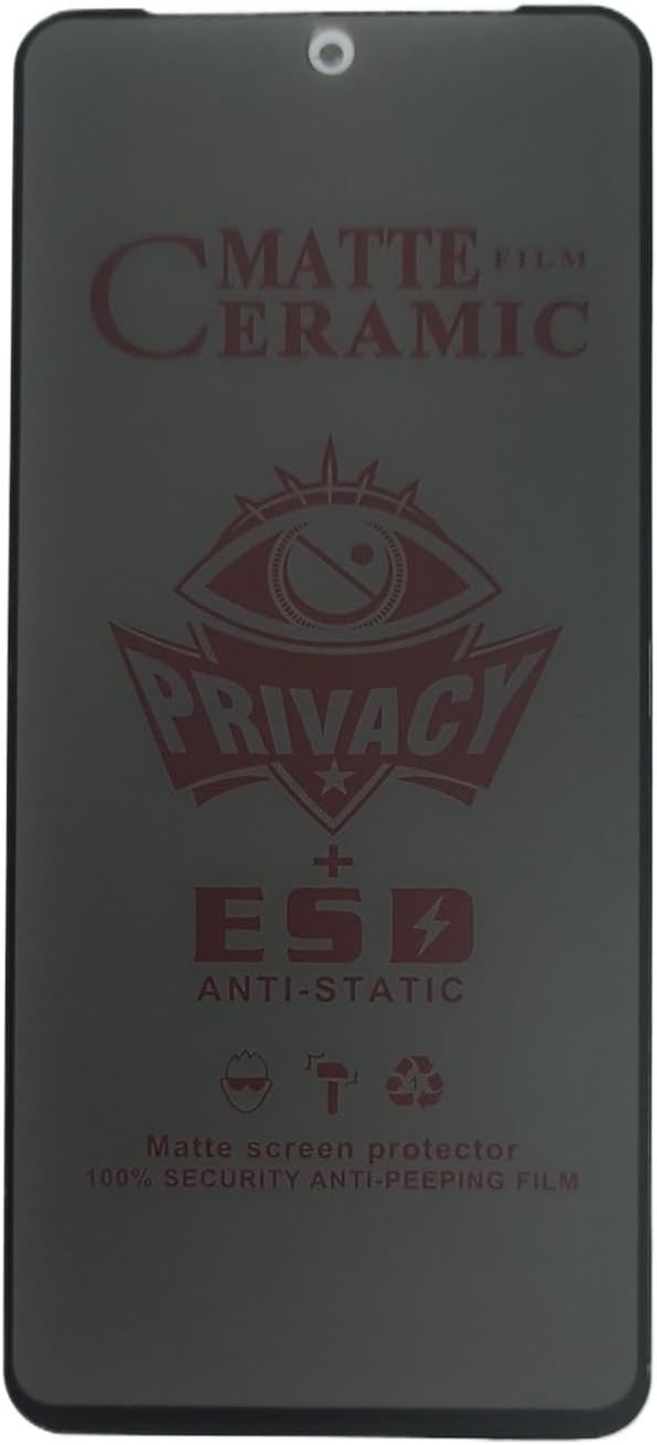 Matte ceramic privacy screen protector for a smartphone.