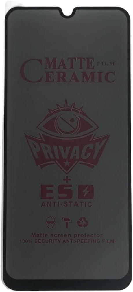 Matte ceramic privacy screen protector for a smartphone.