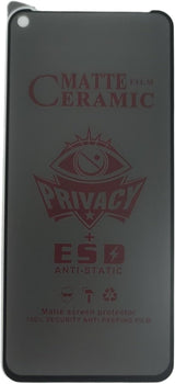 Matte ceramic privacy screen protector for a smartphone.