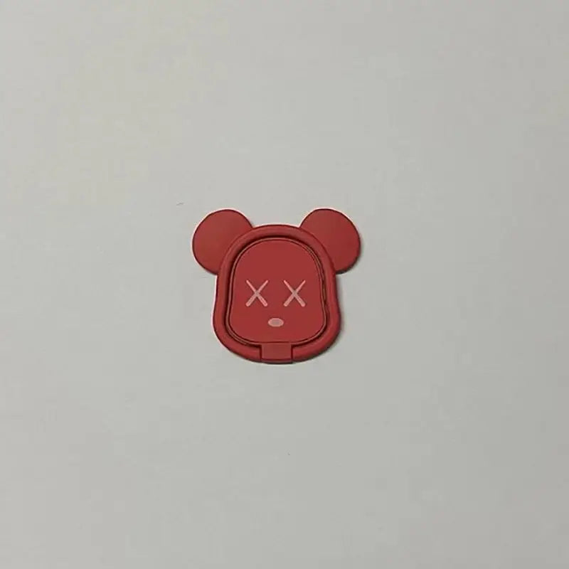 a red mickey mouse head with a white background