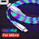 a close up of a colorful cable connected to a micro usb cable