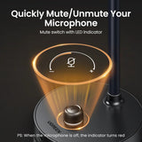 Microphone mute switch with LED indicator.