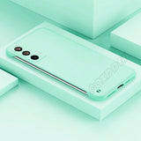 the back of a mint green iphone case