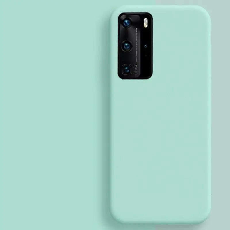 the back of a mint green samsung phone case