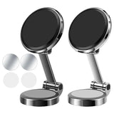 there are two mirrors that are on a stand with a ball