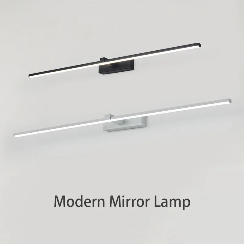 a modern bathroom light with a white background