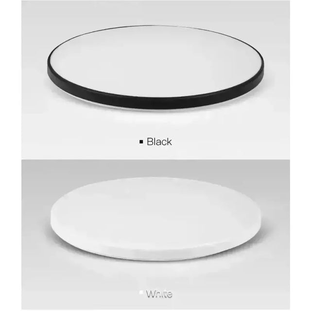 a white plate with black and white trim