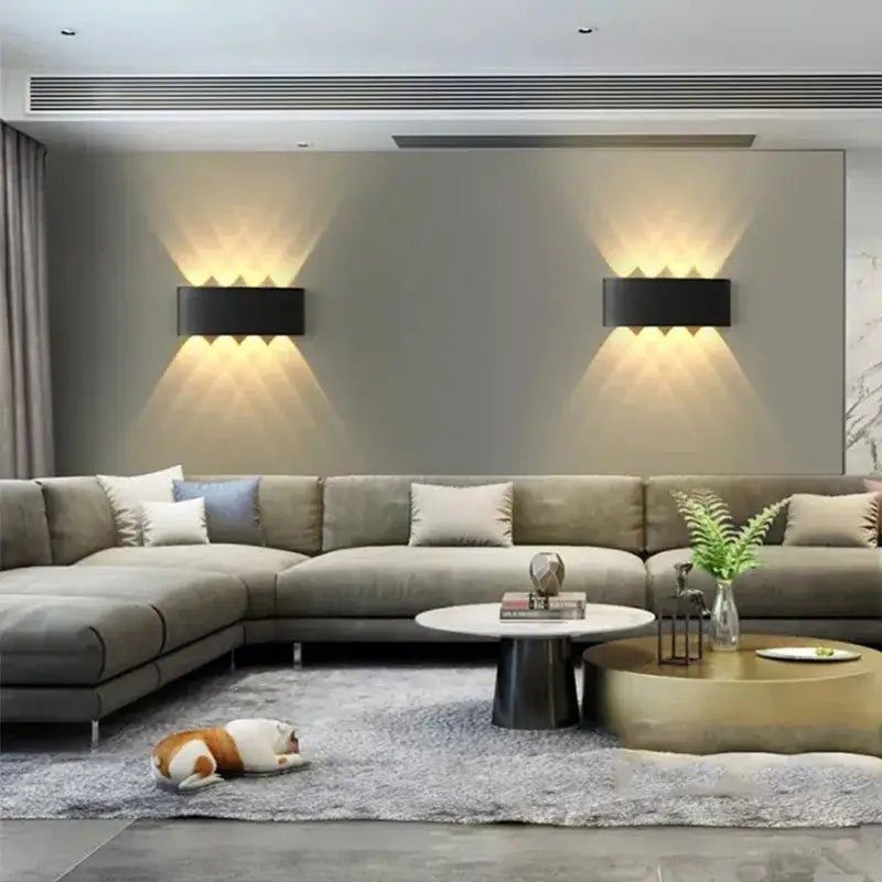 modern living room with a large sectional couch