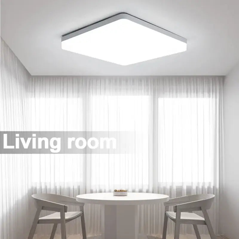 a white ceiling light in a room
