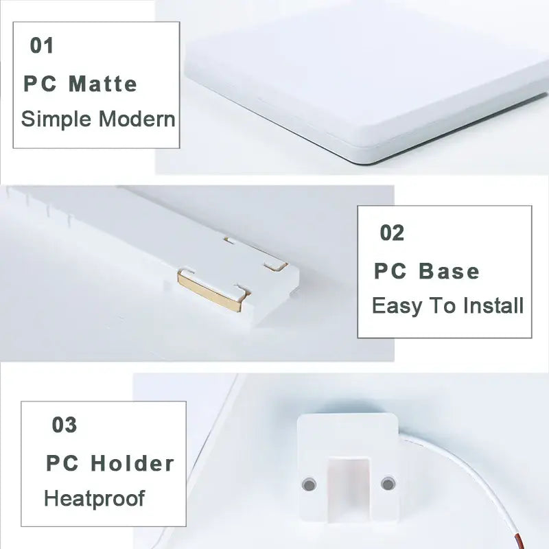 the different angles of the white surface