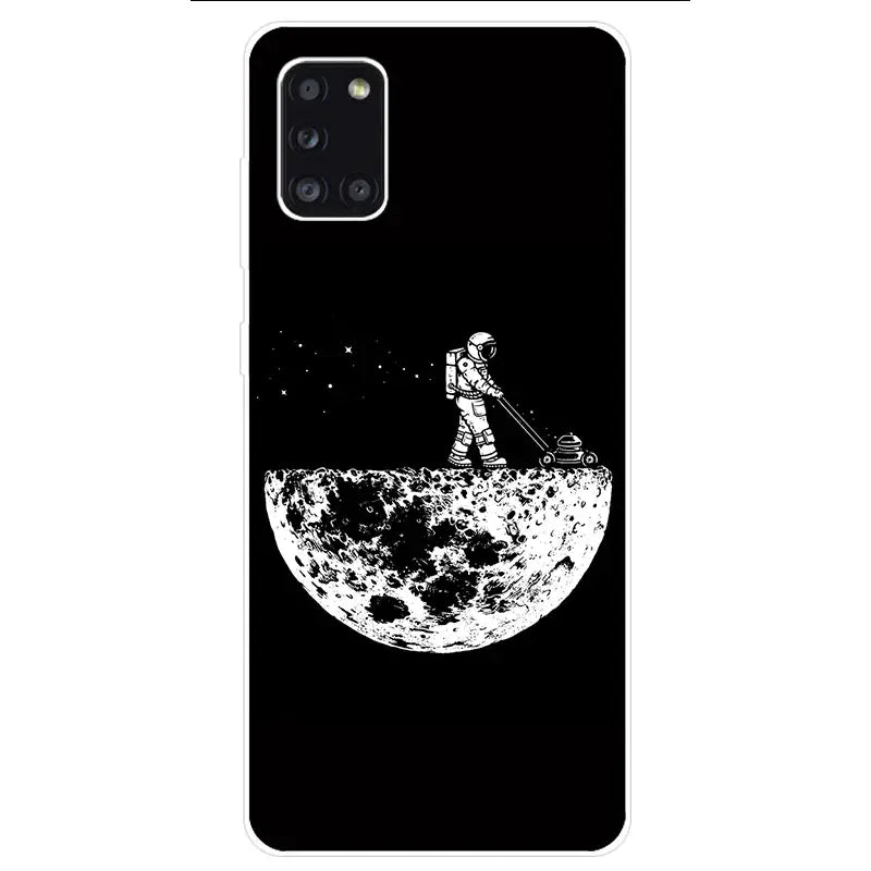 The moon and astronaut phone case