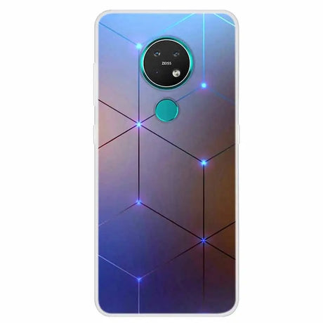 the neon blue and purple pattern on this phone case