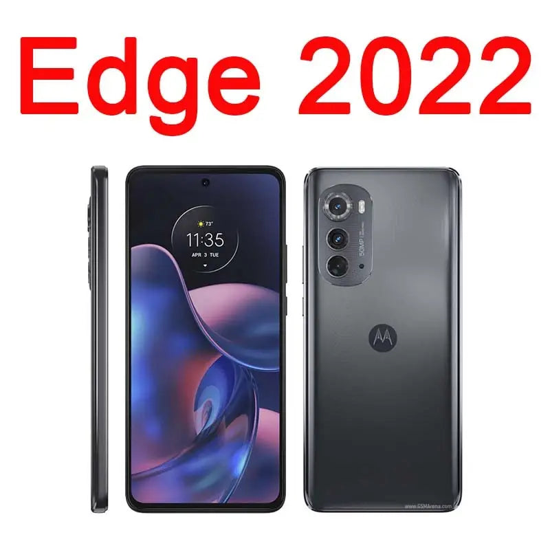 the motorola edge 202 smartphone is shown with the logo