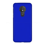 the back of a blue motorola moto g4 phone case