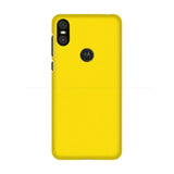 the back of a yellow motorola z2 phone case