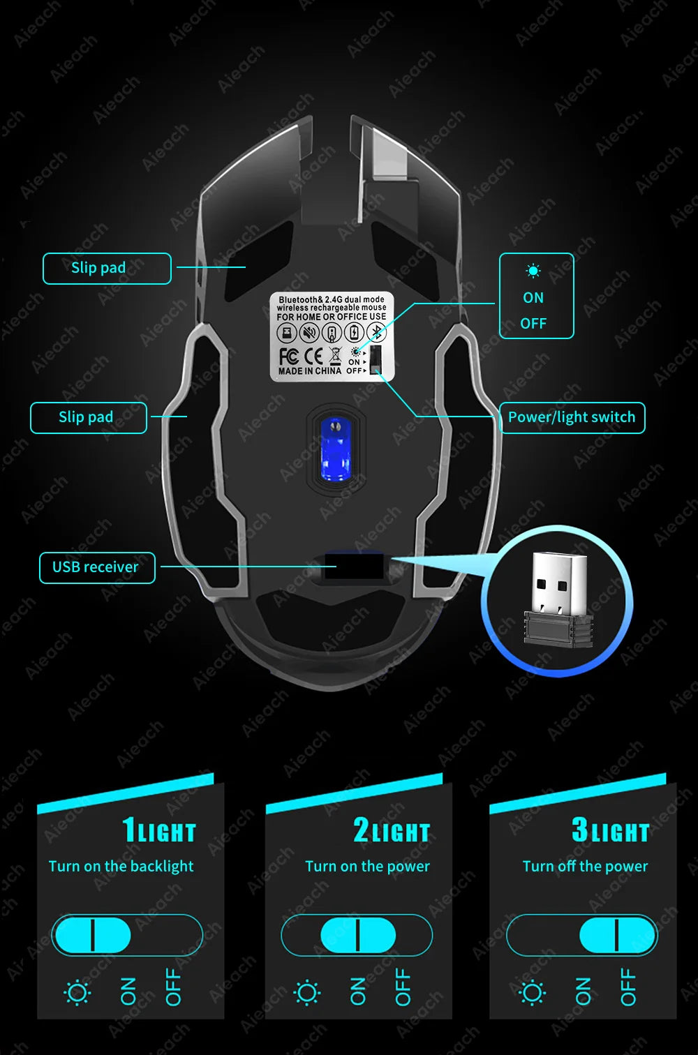 the new gaming mouse with leds and a blue light