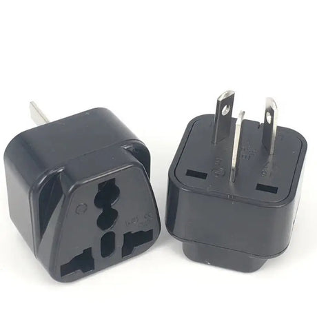 two black plugs on a white background