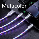 a pair of usb cable with colorful leds