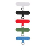 a set of four colorful plastic clips