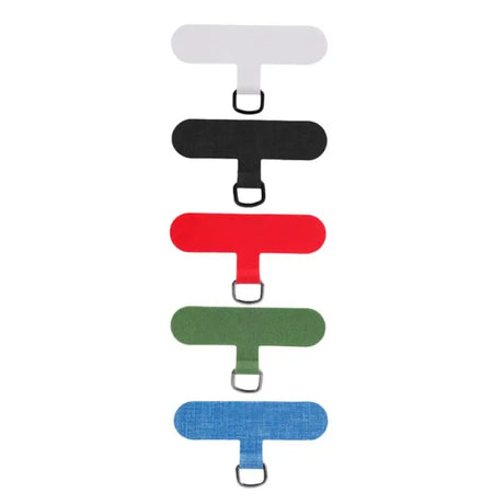 a set of four colorful plastic clips