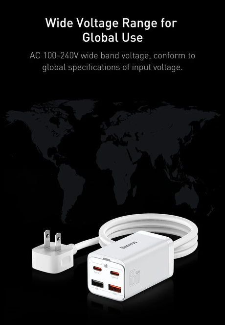 Multi-port USB charging adapter with attached power plug.