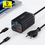 Multi-port USB charger with GaN technology from Baseus brand.