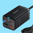 Multi-port USB charger with USB-A and USB-C ports.