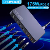 Multi-port USB charging hub with 175W power delivery capability.