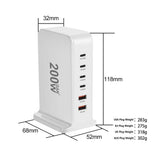 200W 168W GaN 6-Port Fast Charger - USB A / Type C Power Delivery PD Phone Charger