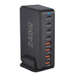 Multi-port USB charging station with 240W power output capability.