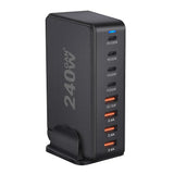 Multi-port USB charging station with 240W power output capability.