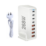 Multi-port USB charging station with 268W power output capability.