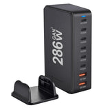 Multi-port USB charging station with ’286W’ branding on the side.