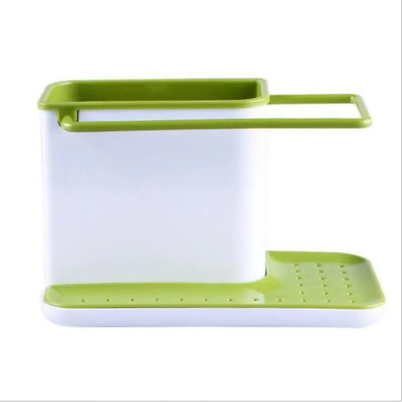 a green and white plastic container with a lid