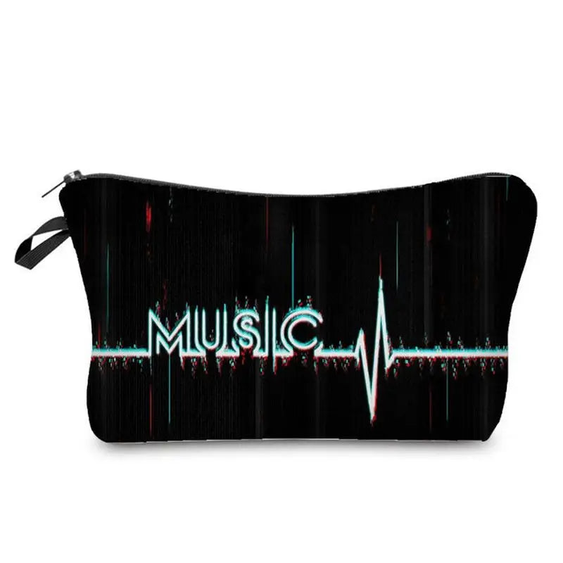 music heartbeat zipper pouch bag