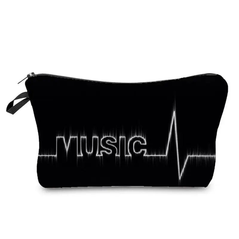music heartbeat zipper pouch bag