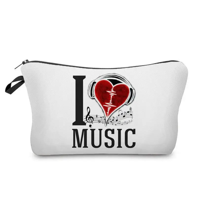 i love music cosmetic bag