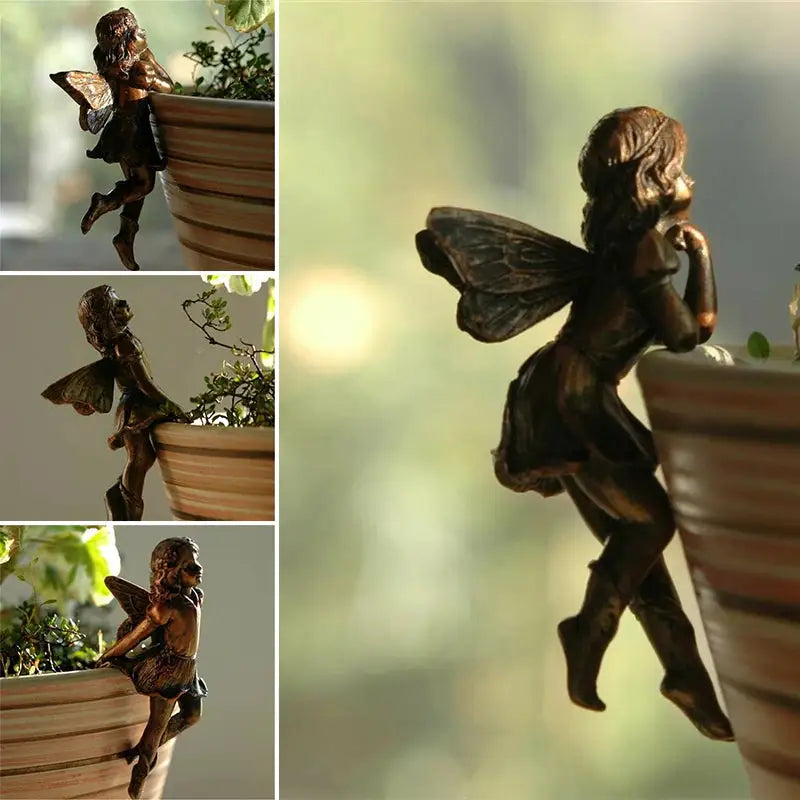 a small fairy fig sitting on a pot