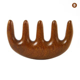 a wooden hair comb with a wooden handle