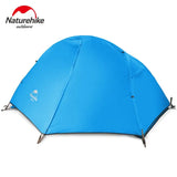 a close up of a blue tent with a white background