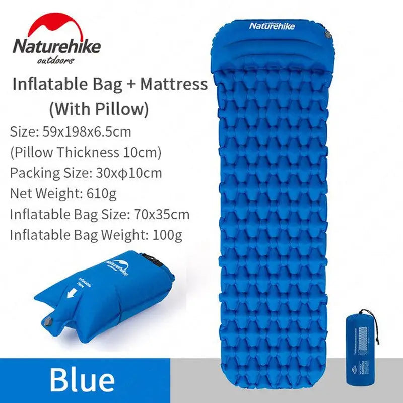 naturelle inflatable mat with pillow