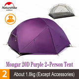 a purple tent with the words’nomad purple 2 person tent ’