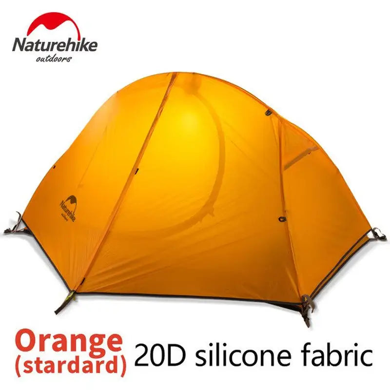 a close up of a tent with the words orange standard