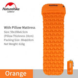 naturehike orange air mattress with pillow mattress