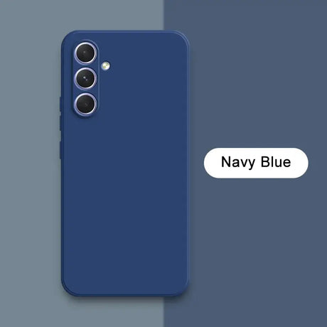 The navy blue iphone case is shown with the text navy blue