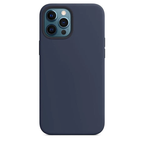 Navy blue smartphone case with a triple camera cutout.