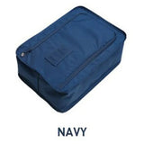 navy blue nylon bag with zipper closure