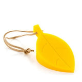 a yellow leaf shaped keychai