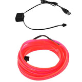 a neon pink glow glower with a black cord